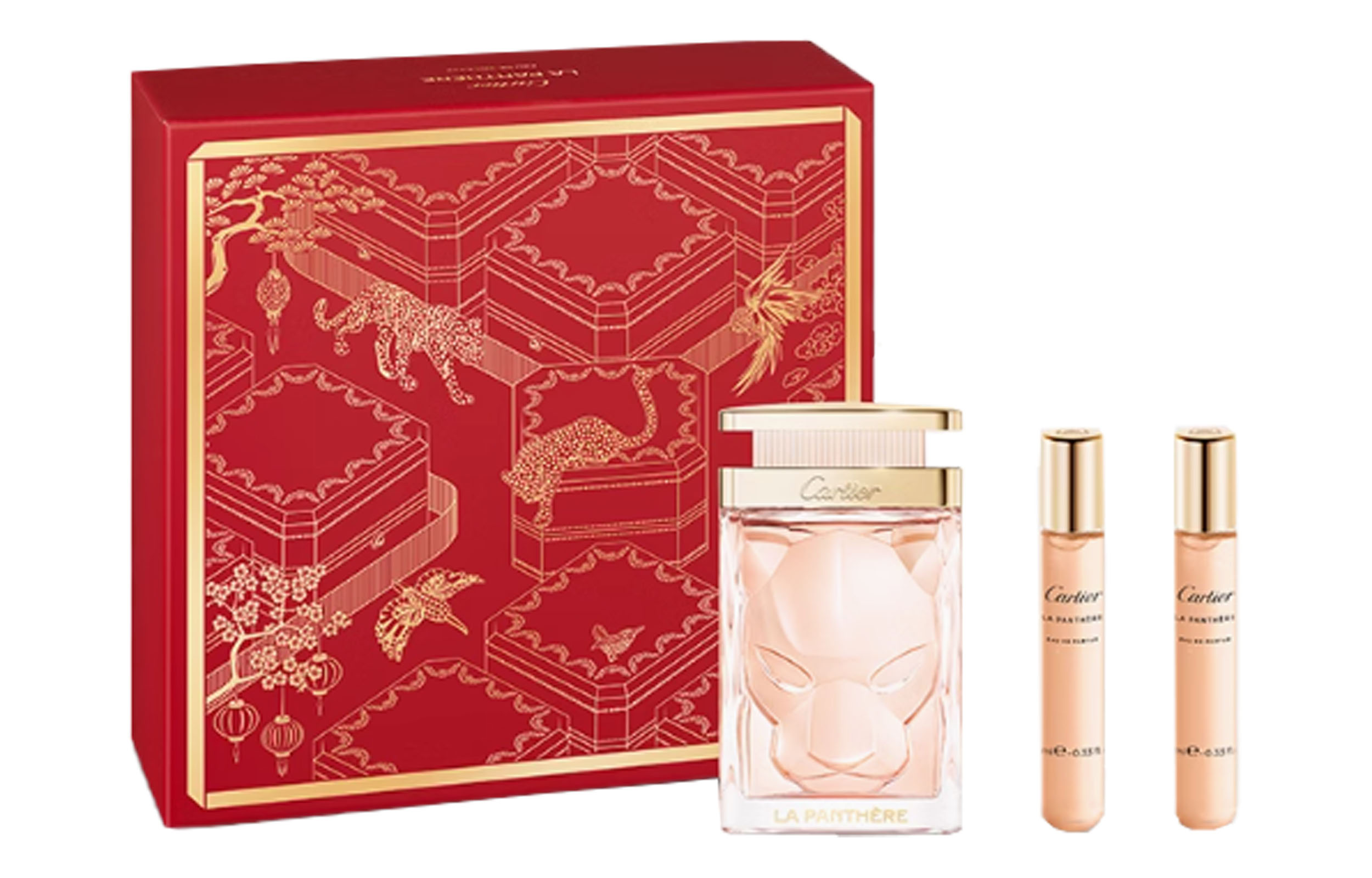 CARTIER New Year Limited Leopard Women's Box Perfumes Potpourri Scent Eau De Toilette Grapefruit Rose 10ml*2+100ml