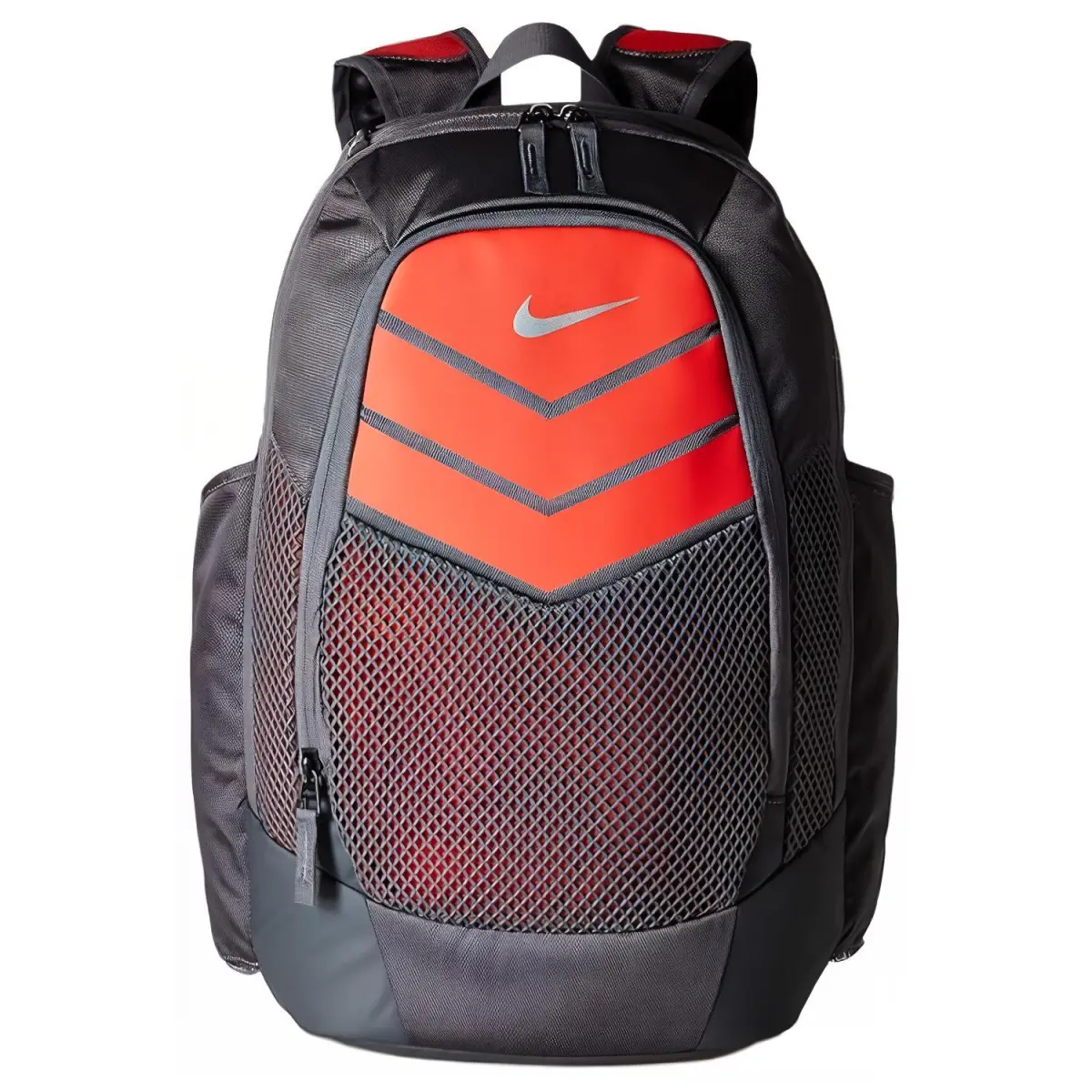 Nike Synthetic Material Backpack Regular Unisex Dark Gray & Orange & Metallic Silver
