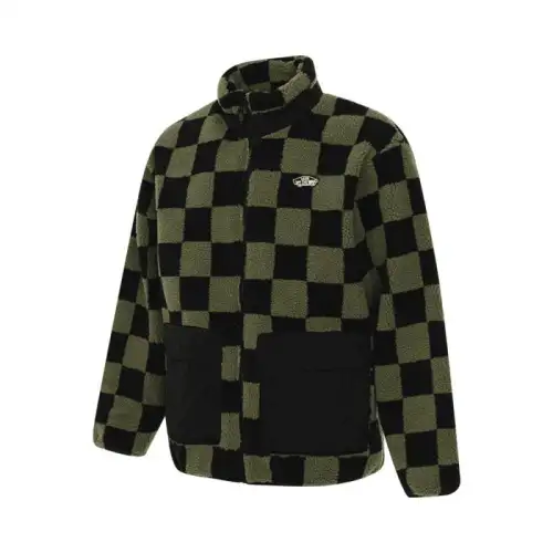 Vans RPFOFF THE WALL CHECKER Velvet feel Coat Men's Black Green