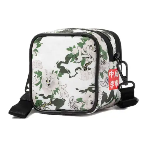 Li Ning X OG_SLICK Collaboration PE Small Square Bag, Crossbody Bag, Shoulder Bag Regular Unisex White Green