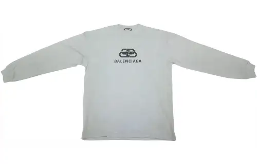 Balenciaga T Shirts Unisex Gray Crew Neck Moderate Straight Fit