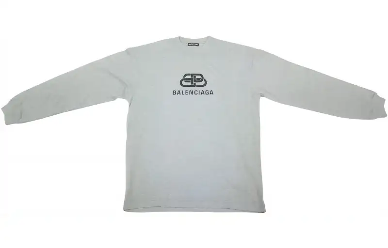 Balenciaga T Shirts Unisex Gray Crew Neck Moderate Straight Fit