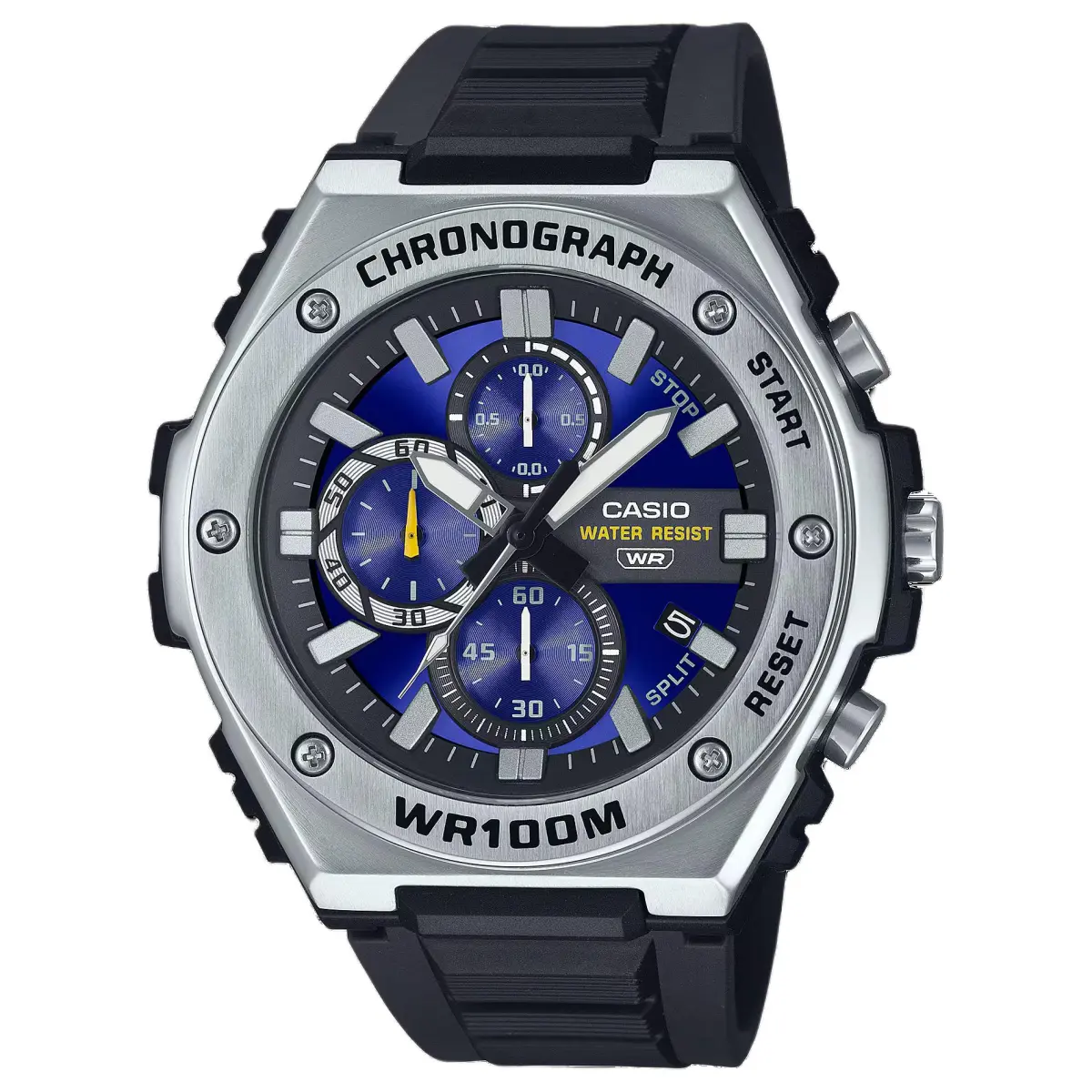 CASIO STANDARD 100m Waterproof Quartz Movement Resin Strap Watch Men's Watches Blue Dial