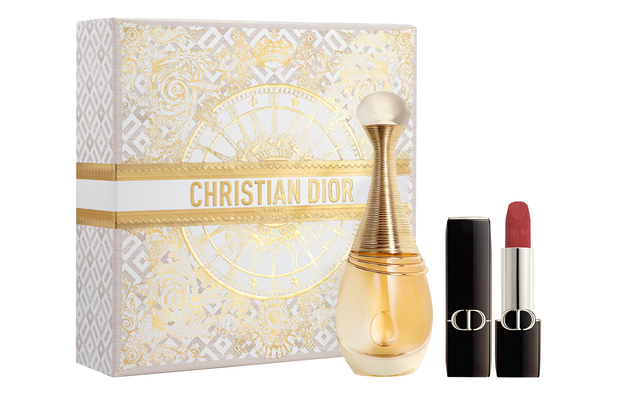 DIOR Vivid Blue Gold Lipstick True Me Classic Rich Scent Perfume Set, Gold Dance Box Limited Edition Eau De Parfum EDP