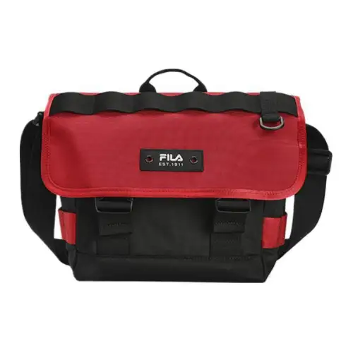 FILA Fabric Shoulder Bag, Crossbody Bag, Handbag Regular Men's Dark Bright Red