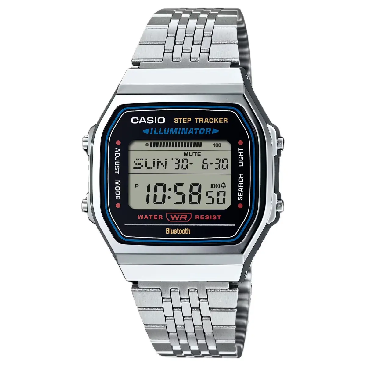 CASIO VINTAGE Square Dial 30m Water Resistant Quartz Movement Stainless Steel Strap Watch