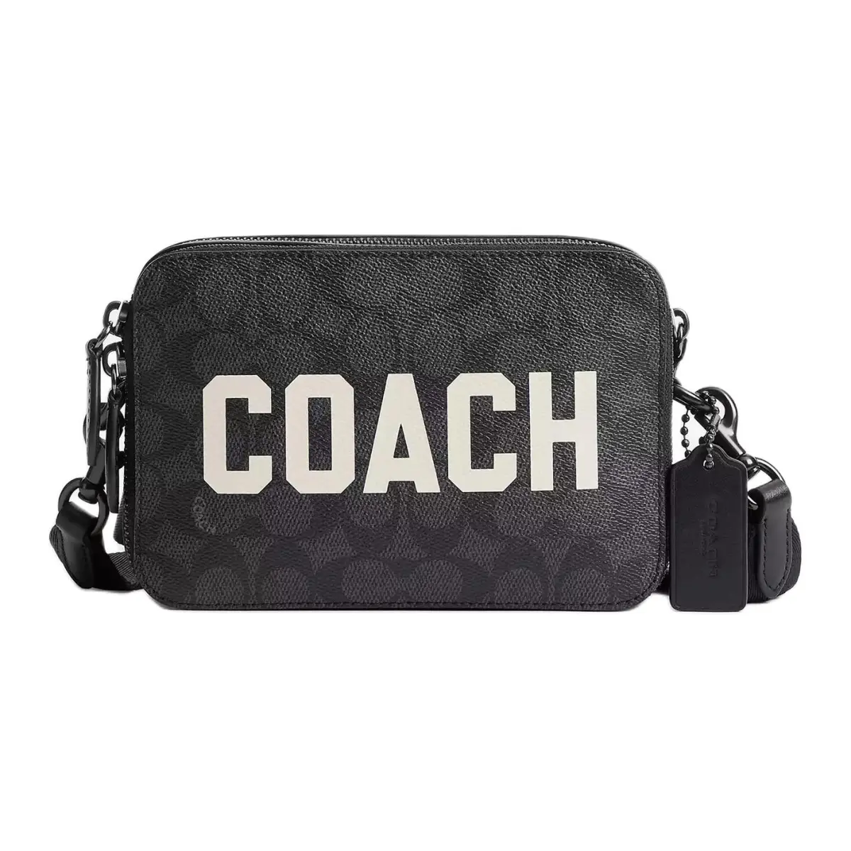 COACH Charter Coated Canvas Shoulder Bag Small Men's Carbon Black
