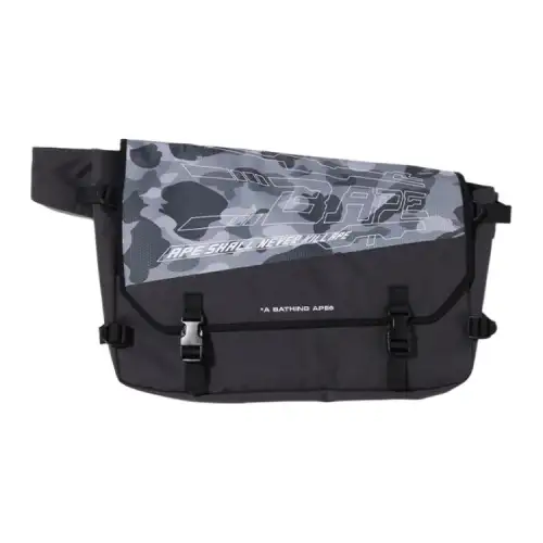 Bape Honeycomb Camo Messenger Bag Grey