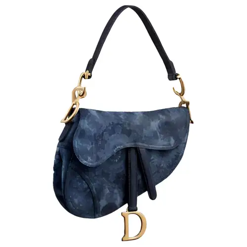 DIOR Saddle Denim Saddle Bag, Portable Crossbody Bag, Shoulder Bag Women's Blue
