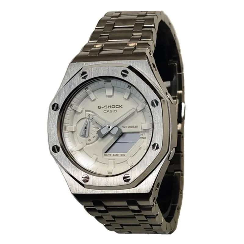 CASIO Custom Collection Quartz Movement Stainless Steel Strap Watch Men's Watches White Dial