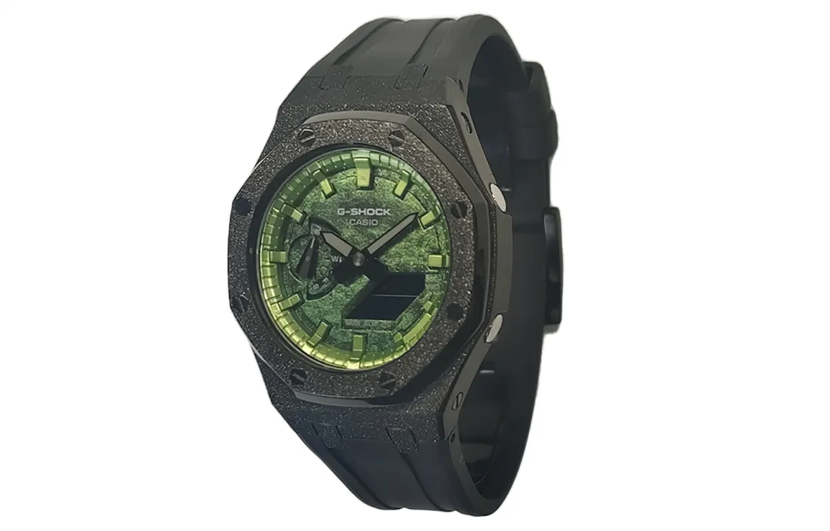 CASIO Men Liquid Crystal/Analog Dual Display Series 44mm Green Watch