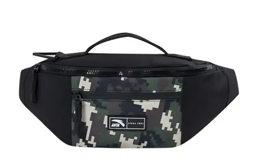 Anta Fabric Sling Bag, Crossbody Bag, Fanny Pack Regular Unisex Black