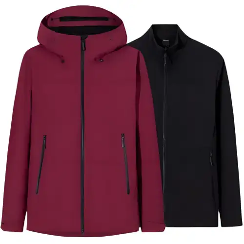 Anta Athleisure Minimalist Style Solid Color Hooded Fleece Lined Waterproof, Windproof, Breathable, And Thermal