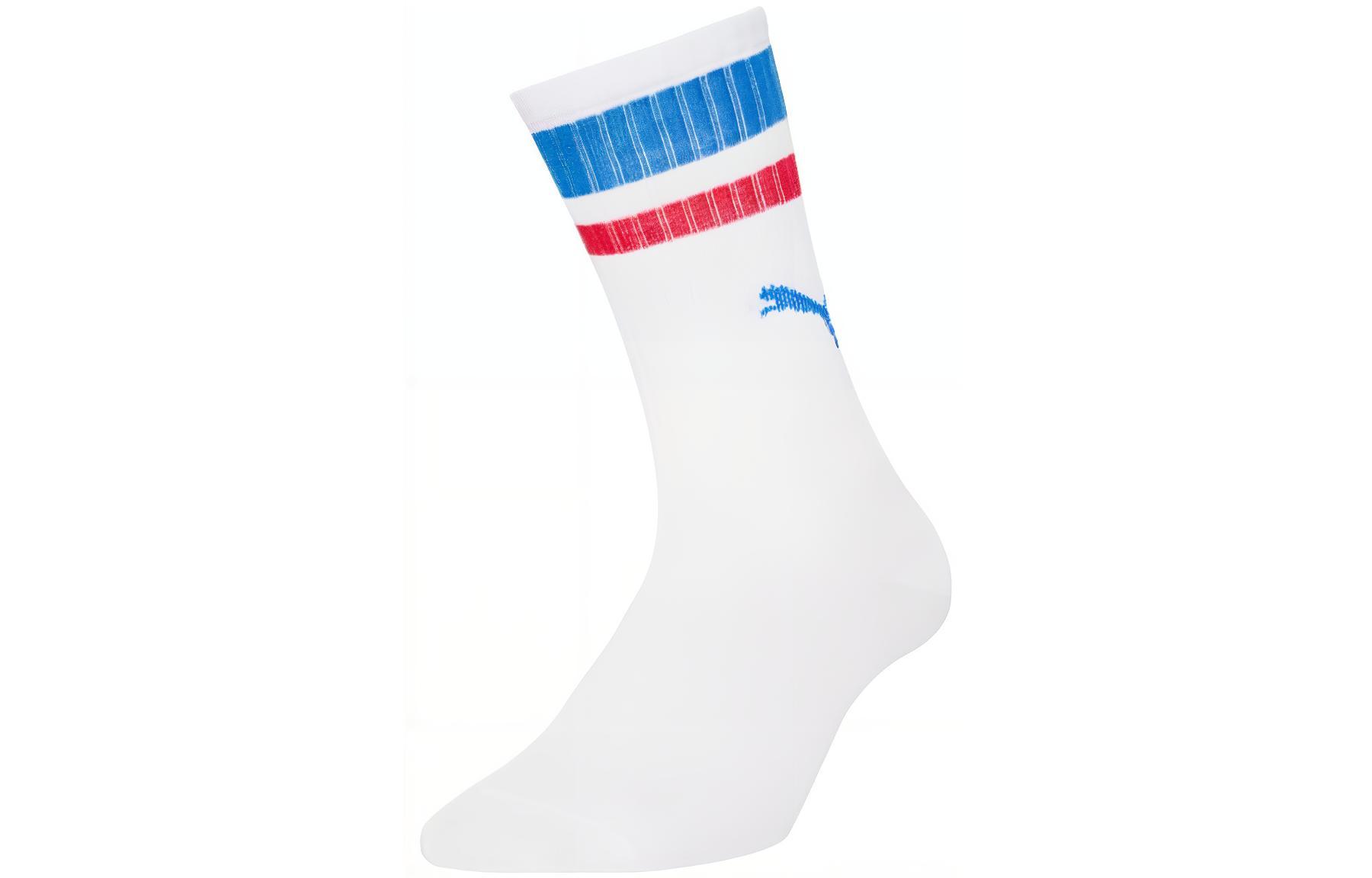 PUMA Crew Socks Unisex 1 Pack Red Blue Stripes