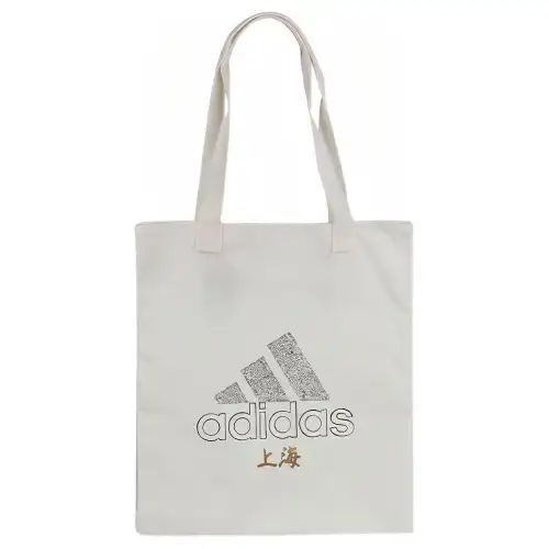 Adidas Cotton Tote Bag, Shopping Bag, Handbag, Shoulder Bag Regular Unisex White