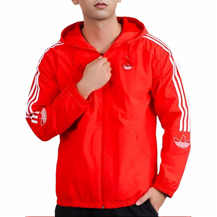 Мужская куртка adidas logo (черная) — фото 4