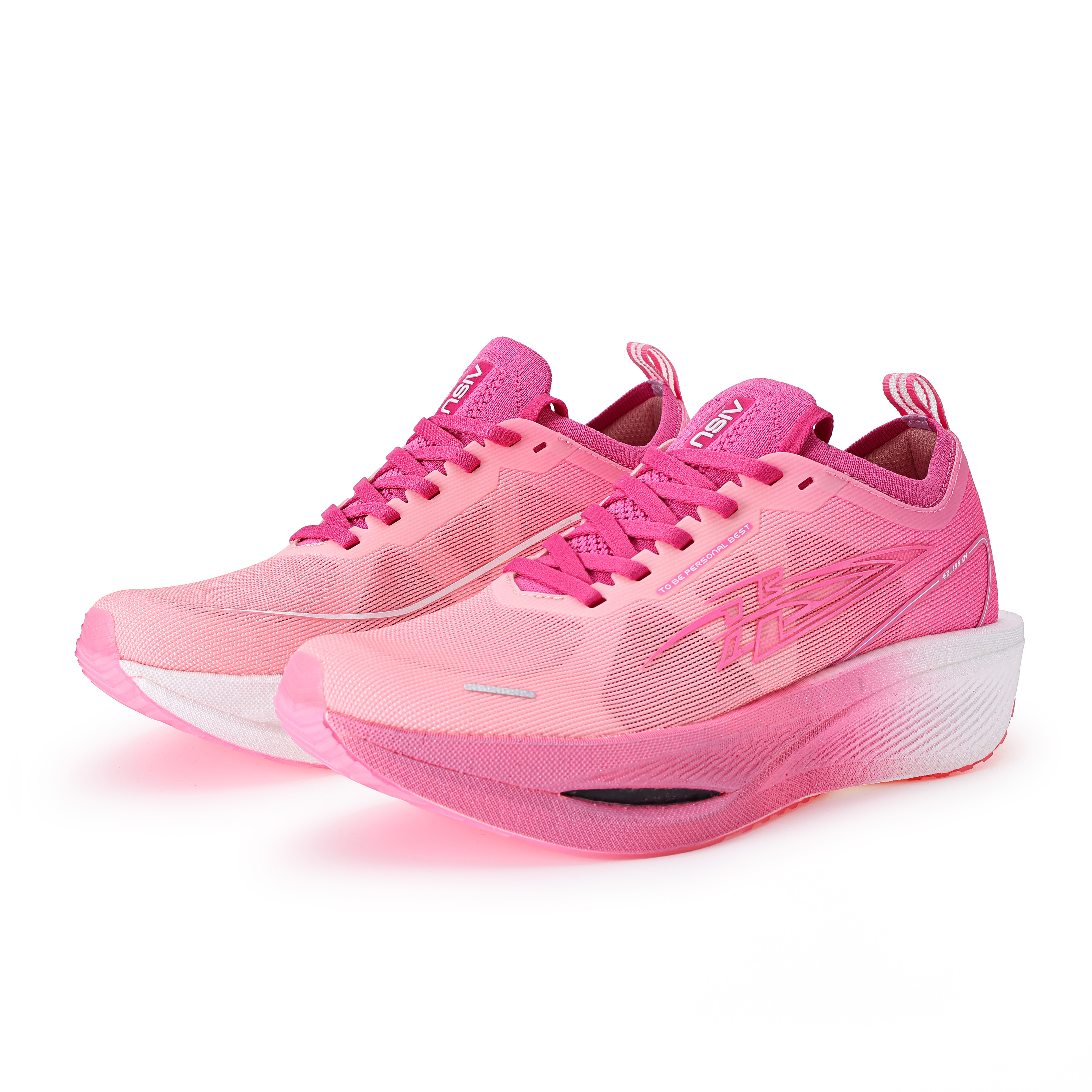 AISU Low top Genuine Carbon Plate Marathon Running Shoes Unisex Peach Blossom