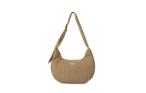 Reebok Fabric Shoulder Bag, Crossbody Bag, Crescent Bag Regular Women's Ecru/Black/Khaki