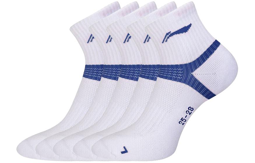 Li Ning Badminton Collection Crew Socks Unisex Combo Set White Blue