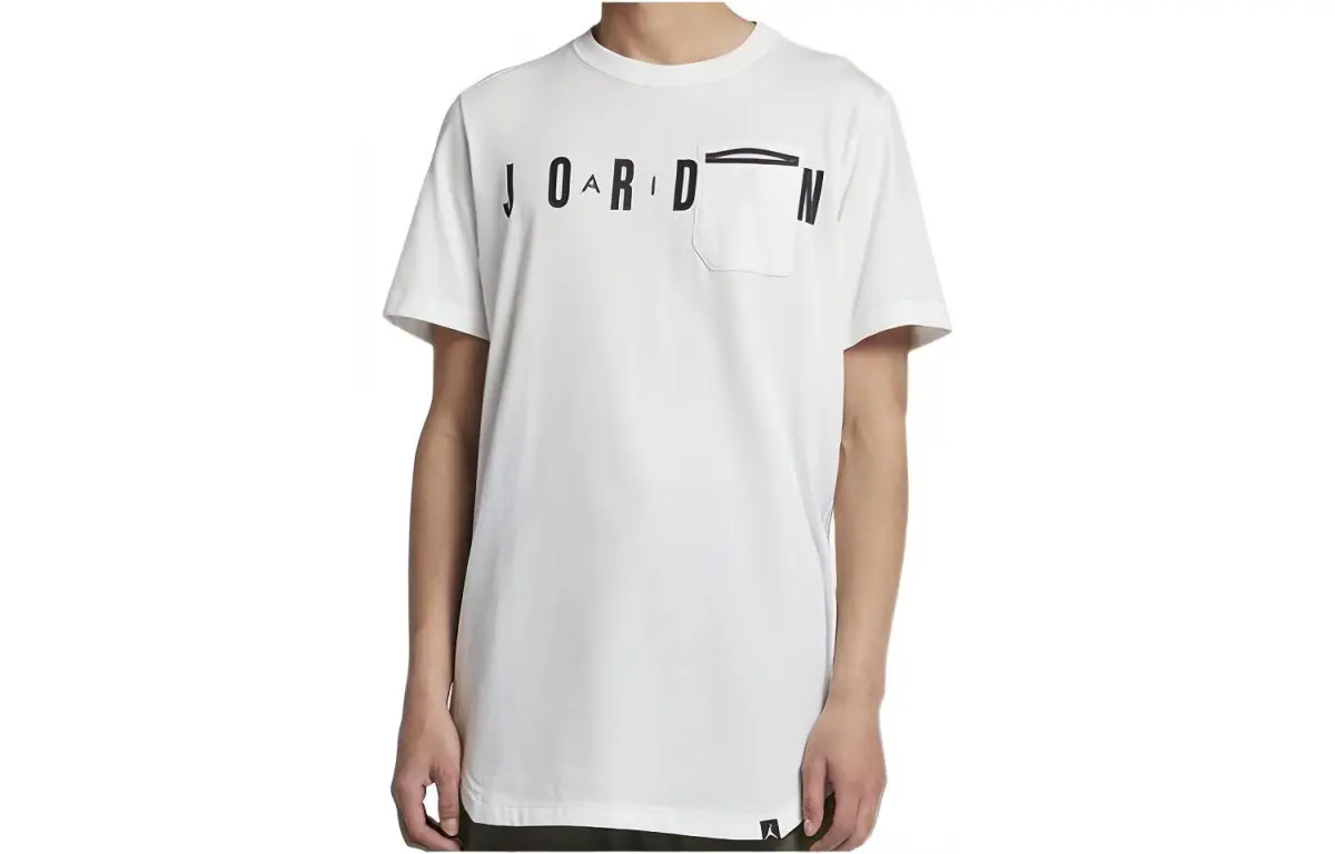 Jordan Sport T-Shirts Men's White Crew Neck Moderate Straight Fit