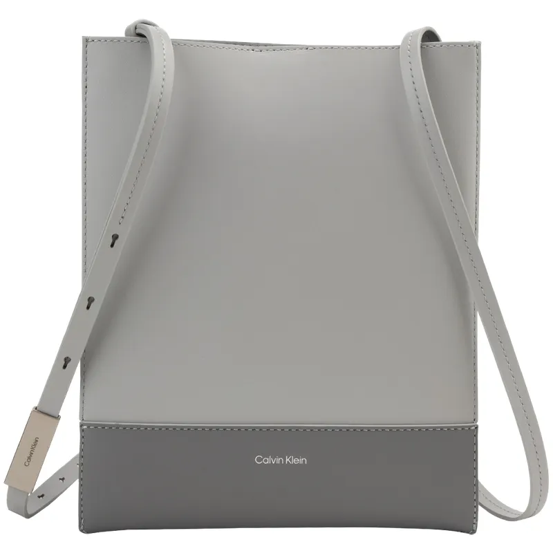 CALVIN KLEIN SS25 Cow Leather Crossbody Bag Medium Women's Pearl Gray