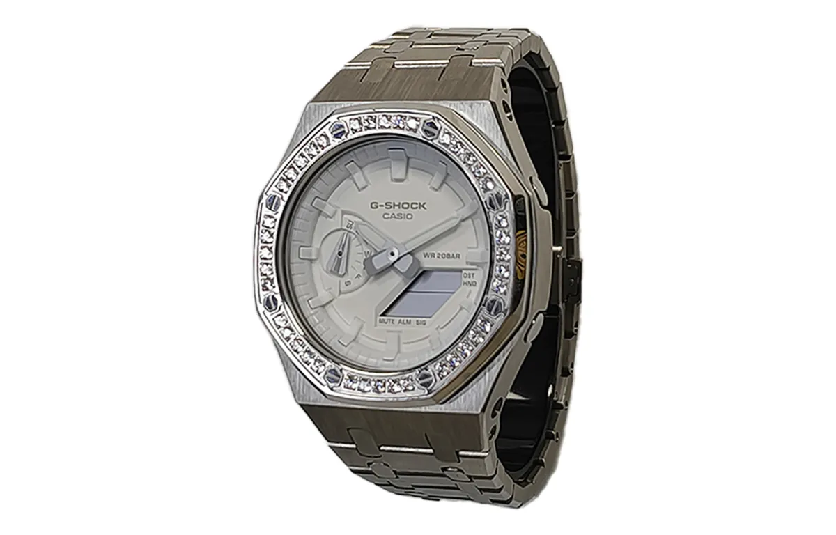 CASIO Men Liquid Crystal/Analog Dual Display Series White Watch
