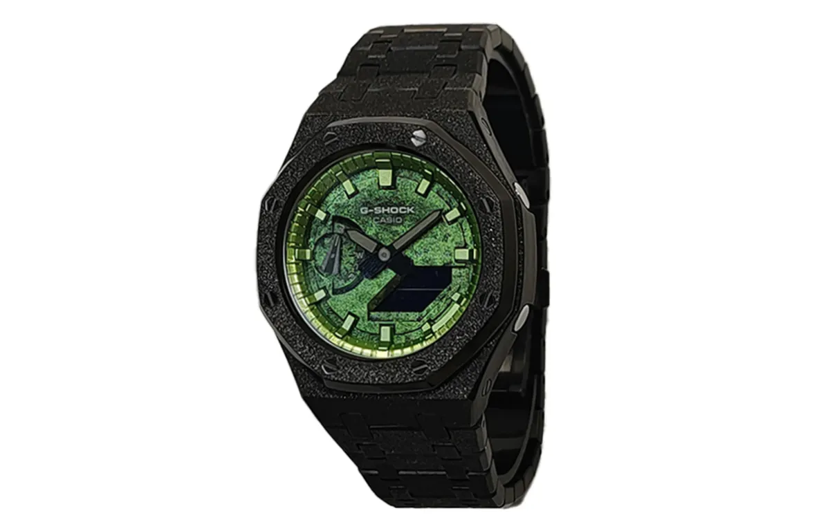 CASIO Custom Collection Quartz Movement Stainless Steel Strap Watch Men's Watches Green Dial
