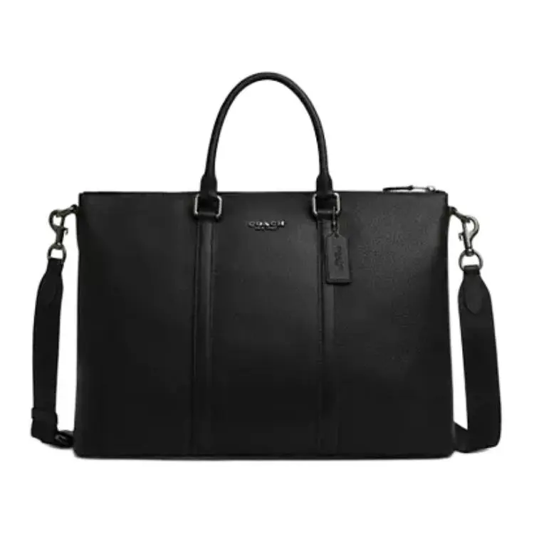 COACH Pebbled Leather Briefcase Large Men's Black