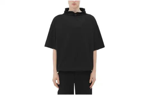 Bottega Veneta T Shirts Men's Black Hooded Straight Fit