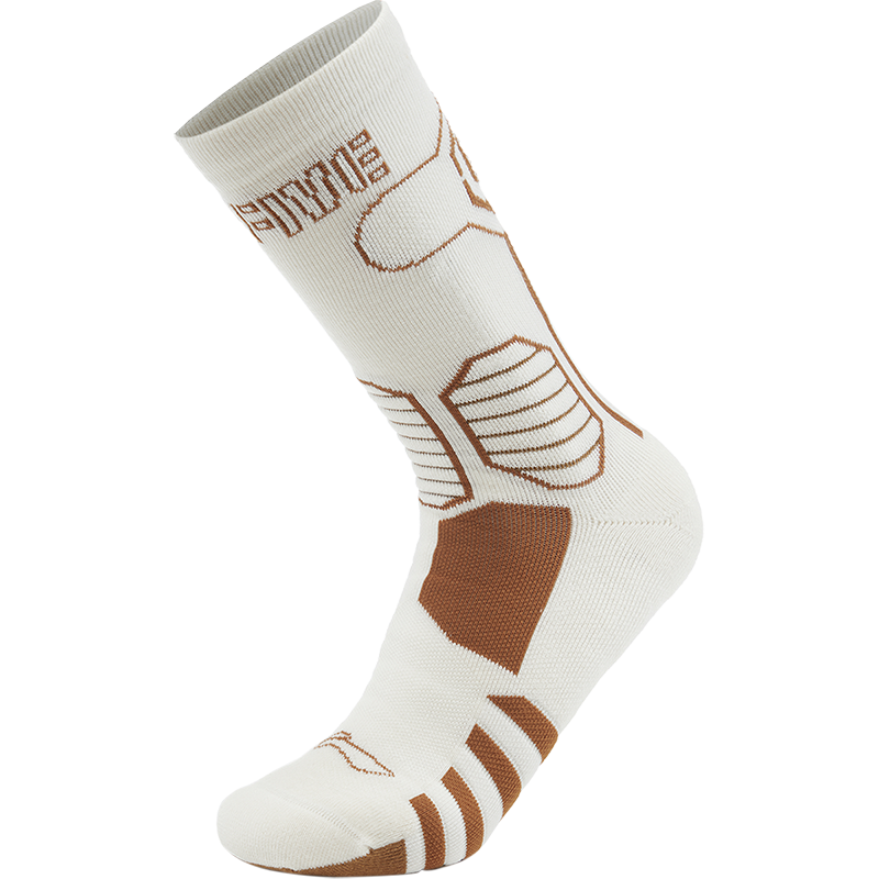 Li Ning Badfive Crew Socks Unisex 1 Pack Ecru/Persimmon Umber