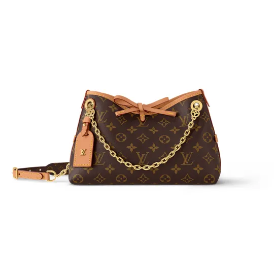 LOUIS VUITTON Carryall BB с рисунком для дальнозоркости, регулируемый плечевой ремень, холщовая сумка с монограммой, женская коричневая