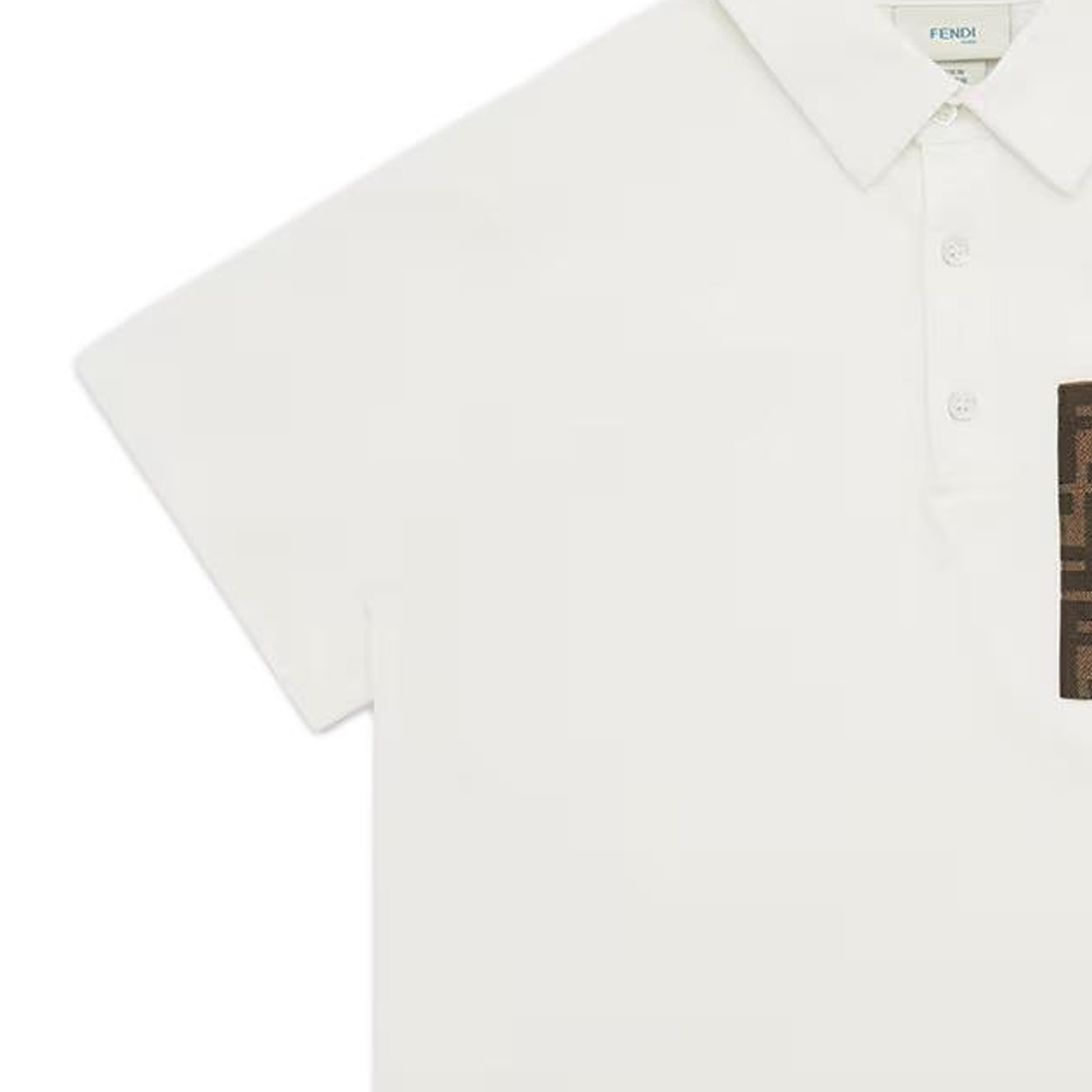 Мужская футболка Fendi FENDIT FW24 Polo (белая) — фото 4