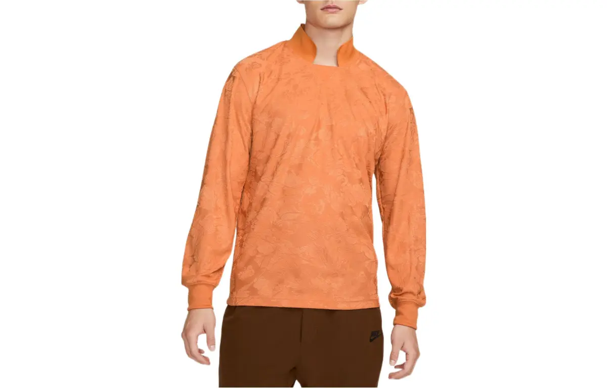 Nike T-Shirts Men's Hot Spicy Curry Yellow Stand Collar Moderate Straight Fit