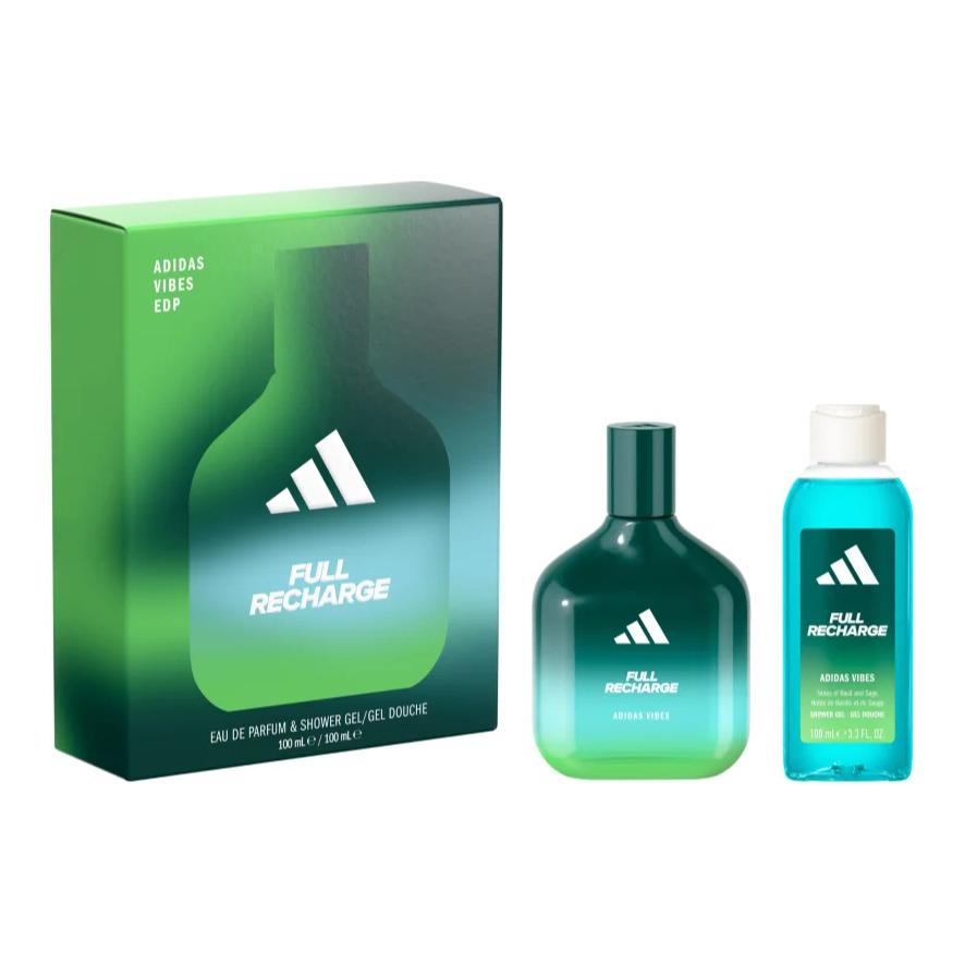 Adidas Vibes Full Recharge Shower Gel Perfume Sets Eau De Parfum EDP Cedar Sage 100ml+100ml