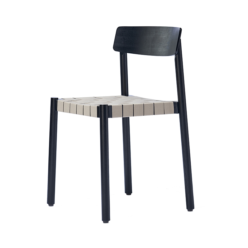 Azul tierra ash black with wood grain/ash wood legs/plywood backrest/canvas with woven seat board Home Nordic Designer Middle Ages Solid Wood Dining Chair Woven Chair Dining Room Chair
