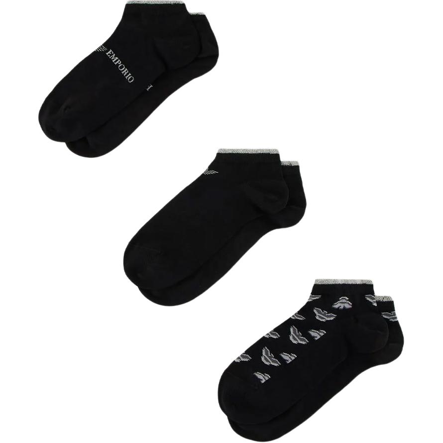 EMPORIO ARMANI 3 Pack Short Boat Socks