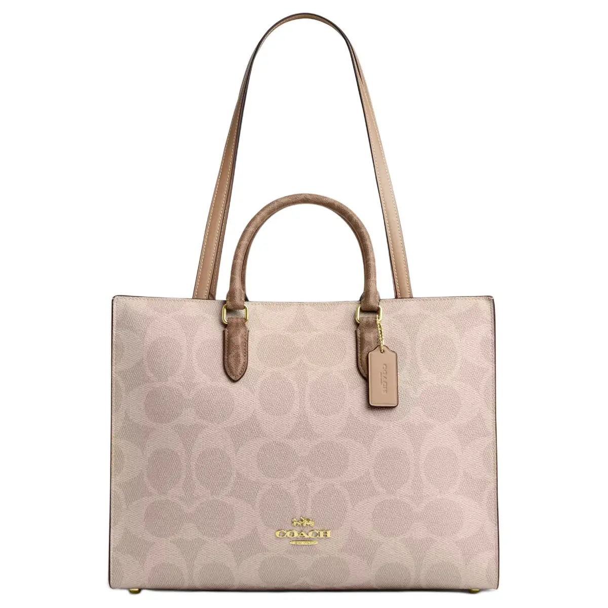 COACH Maggie Coated Canvas Handbag Large Women's Sand