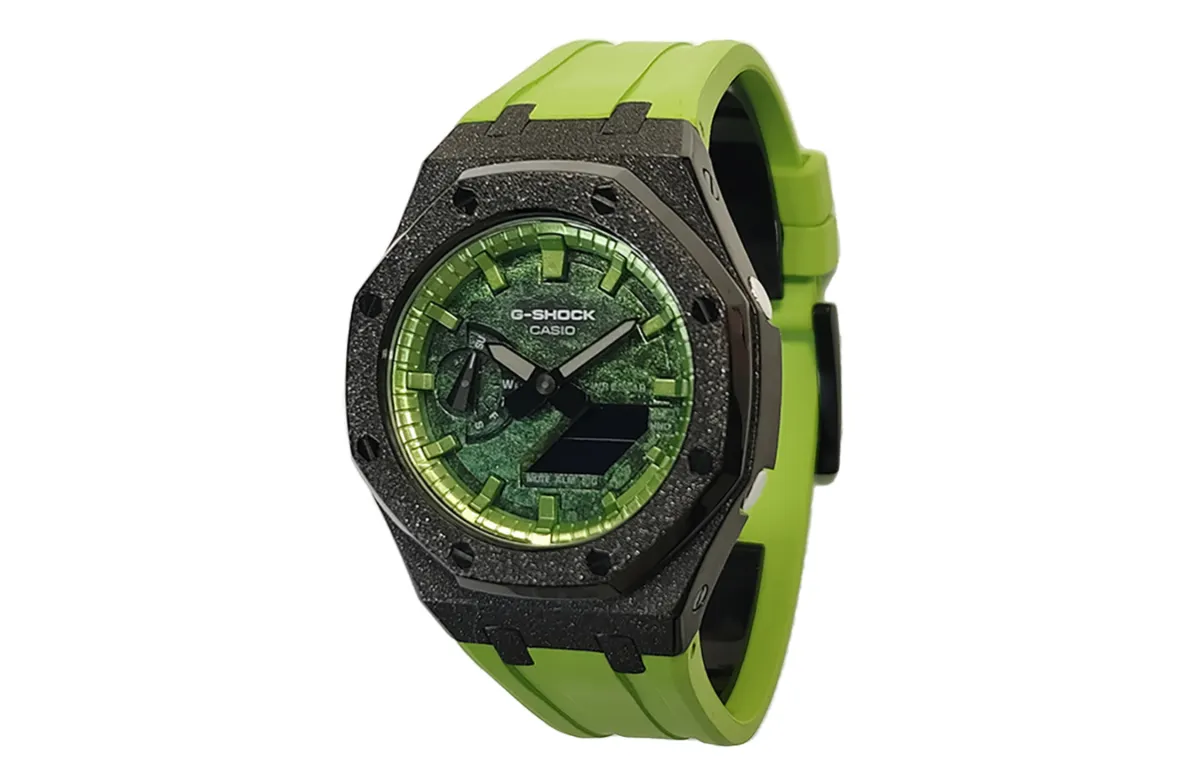 CASIO Men Liquid Crystal/Analog Dual Display Series 44mm Green Watch