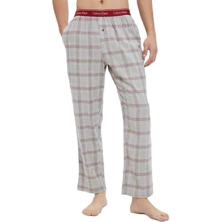 CALVIN KLEIN Pajama Pants Men's Gray Plaid