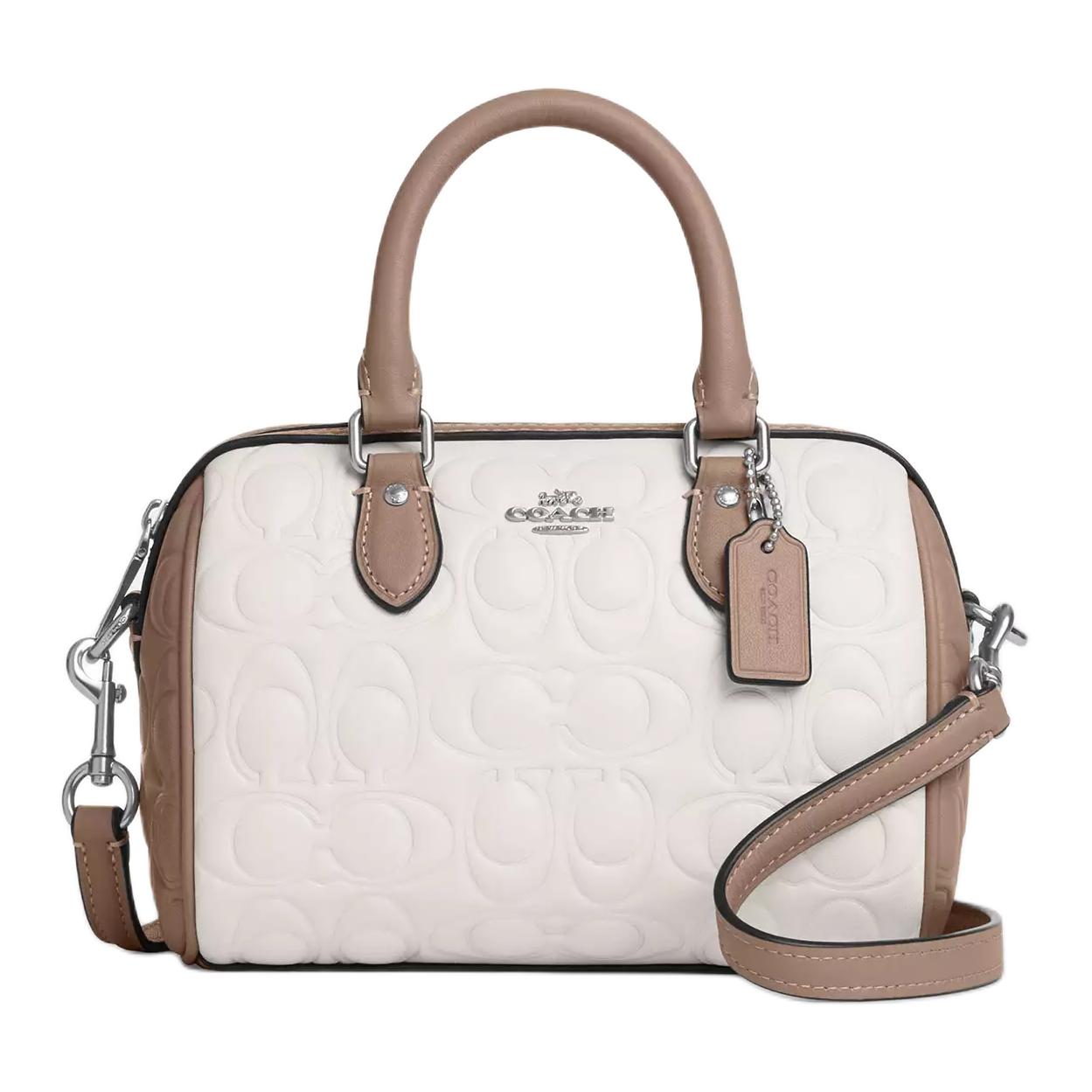 Женская сумка COACH Rowan 17 (бело-серая)
