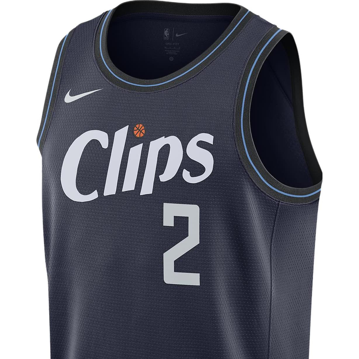 Nike Basketball Jersey City Edition 2023/24 Season, Los Angeles Clippers, Kawhi Leonard Size 2 Men’s Marine Blue