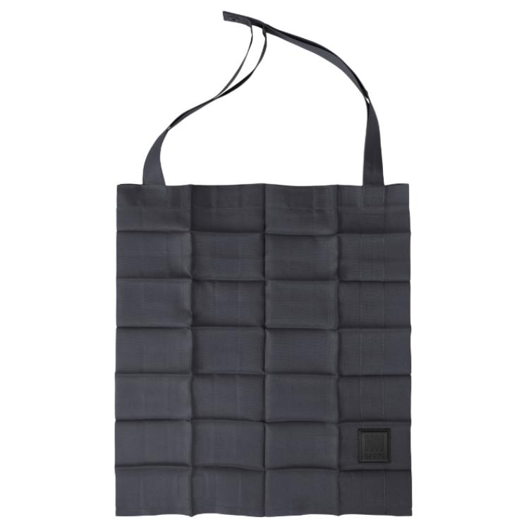 ISSEY MIYAKE Foldable shopping bag, navy one-shoulder bag, polyester