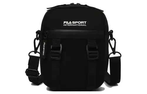 FILA Nylon Shoulder Bag, Crossbody Bag Mini Unisex Black