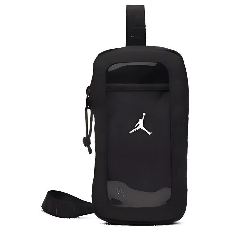 Jordan Polyester One Shoulder Crossbody Cell Phone Pouch Regular Unisex Black