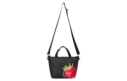 Skechers LeSportsac LePoesi, Collaboration Fabric Shoulder Bag, Crossbody Bag Medium Women's Strawberry