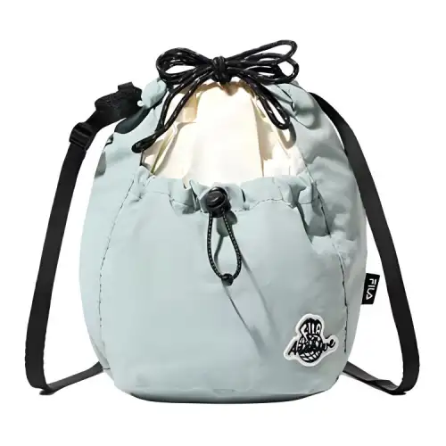 FILA Nylon Bucket Bags Crossbody Bag, Shoulder Bag Small Unisex Dark Mint