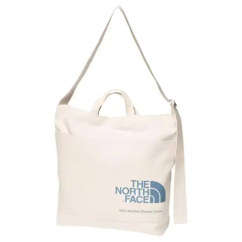 THE NORTH FACE 15L Crossbody One Shoulder Handbag Outdoor Bag Organic Cotton Beige & Aegean Sea Blue Unisex