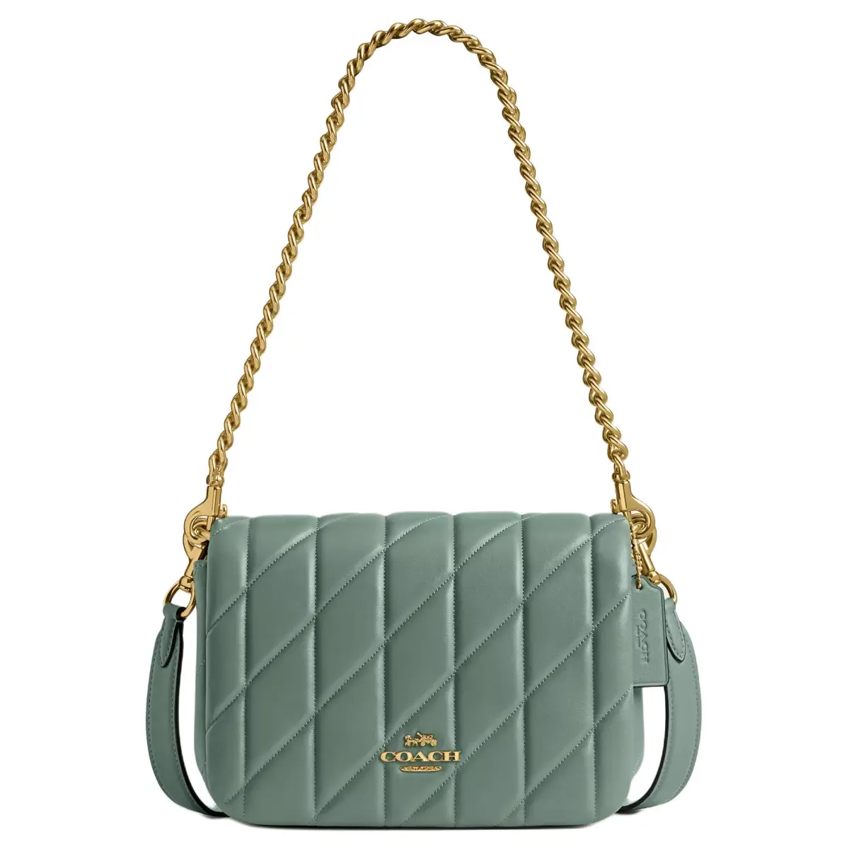 COACH Quinn Leather Portable Crossbody Bag Shoulder Bags Small Women's Green