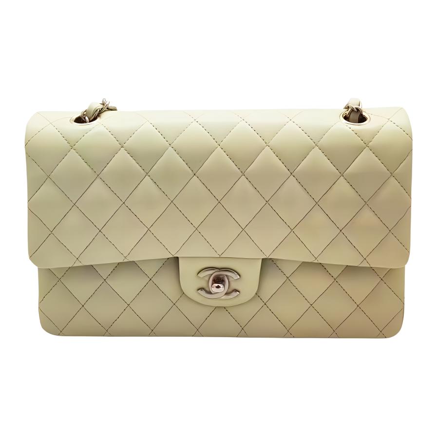 Женская сумка Chanel CHANEL Classic Flap CF 23C 11.12C Logo (молочно-белая)