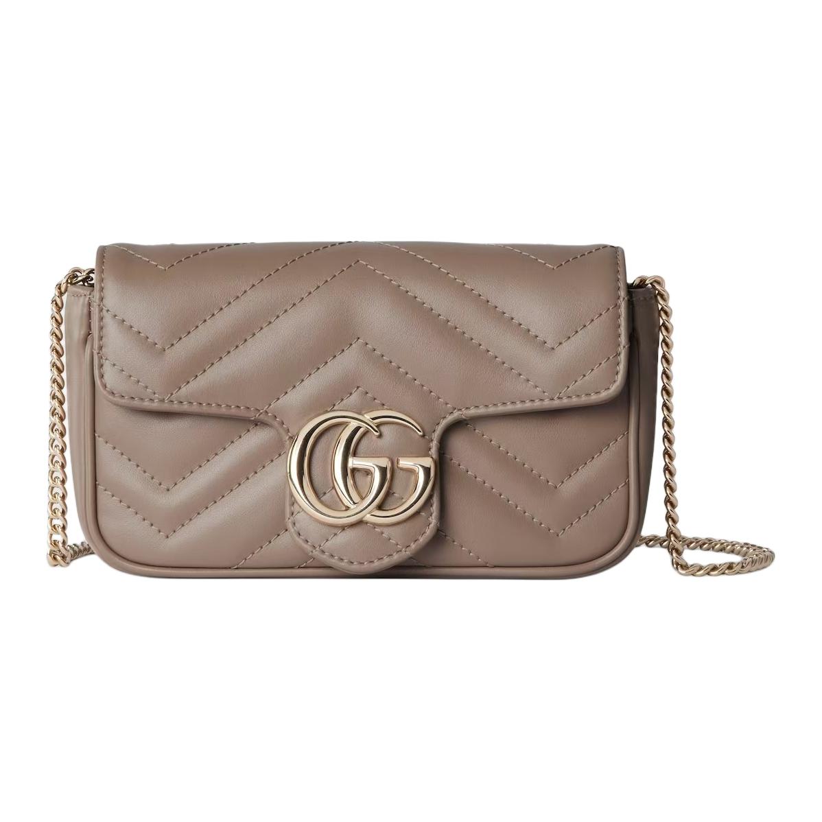 Женская сумка Gucci GG Marmont (серо-коричневая)